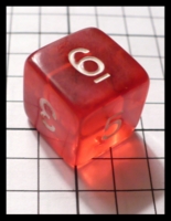 Dice : Dice - 6D - Red Transparent with White Numerals - FA collection buy Dec 2010